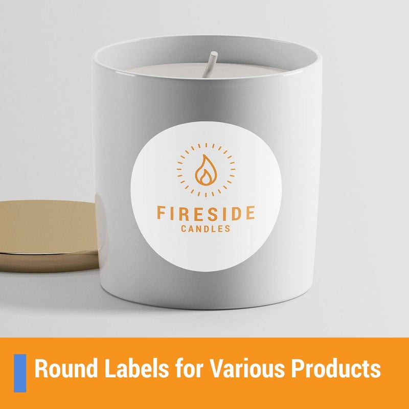 OfficeSmartLabels Round Circle Dot 3-1/3 Diameter Labels for Laser & Inkjet Printers (3.33 Inch, 6 per Sheet, White, 900 Labels, 150 Sheets) - Image 2